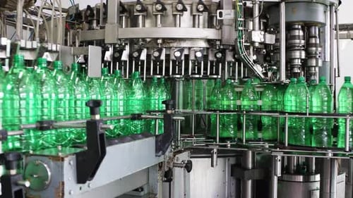 Water Bottling in Plastic at Beverage Factory
