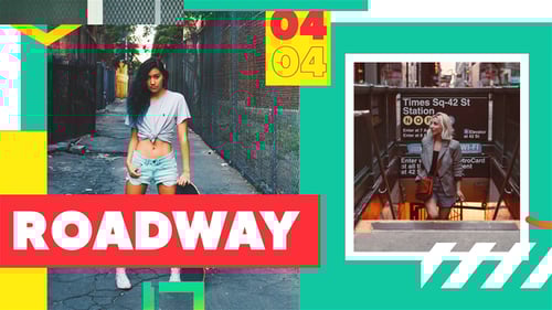 Dynamic Photo Slideshow with Modern Graphic Overlays