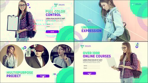 Vibrant Education Promo with Geometric Design