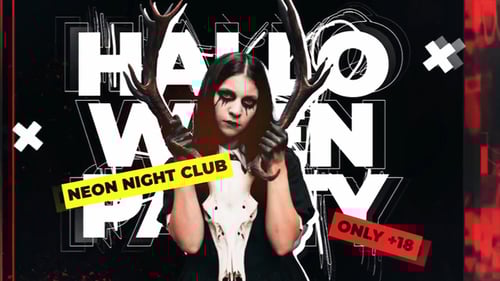 Dynamic Halloween Nightclub Promo with Bold Typographic Reveals