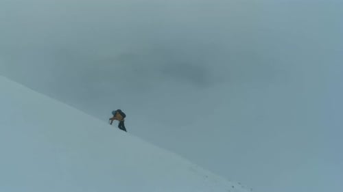 Mountain Climber in a Whiteout