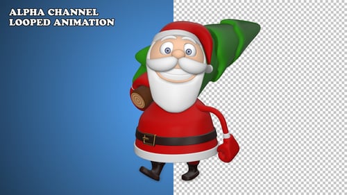 Santa Carry Christmas Tree