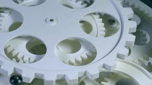 Mesmerizing Motion of Interlocking Gears Turning