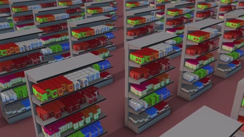 A Lot Of Market Shelf Medicine In A Row Hd