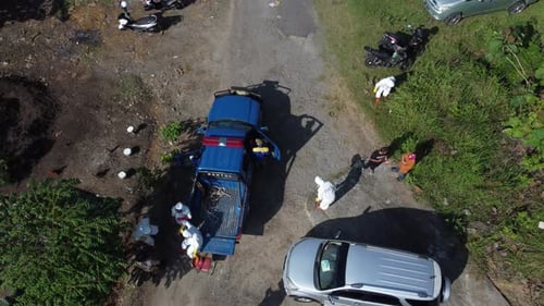 Aerial View of People in Suits Outdoors