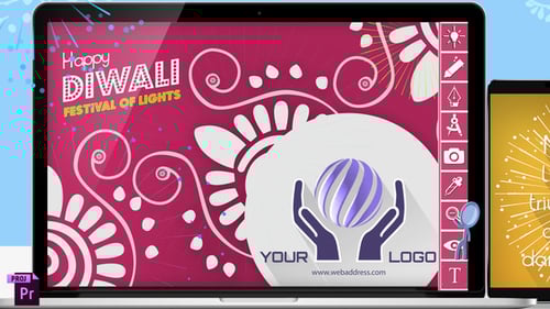 Tarjeta digital festiva de Diwali