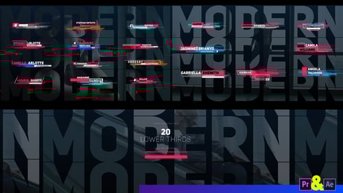 Modern Dynamic Lower Thirds with Animated Stripes