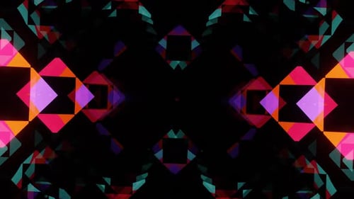 Animación en VJ Loop de un reluciente túnel de neón, caleidoscopio 303