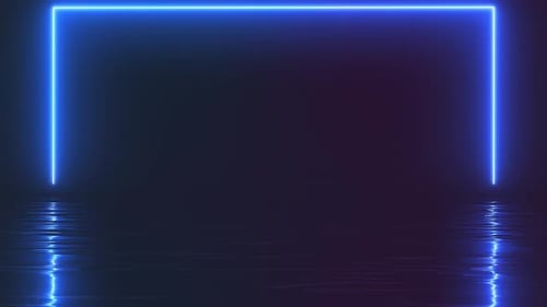 Neon Frame With Water Reflection