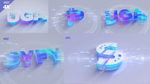 Logo Intro Elegance Flare Reveal White 3D