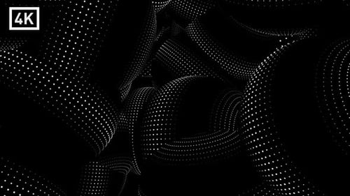 Abstract Digital Halftone Dots Wave Background Seamless Loop