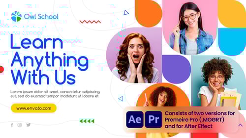 Colorful Educational Slideshow with Modern Geometric Animations