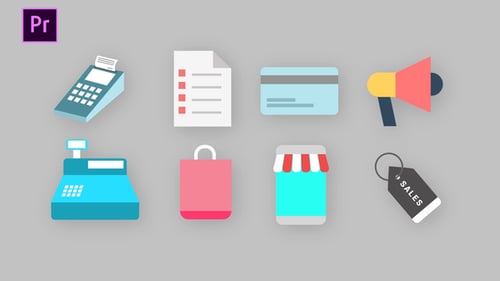 Animated E-commerce and Retail Business Flat Icons Pack