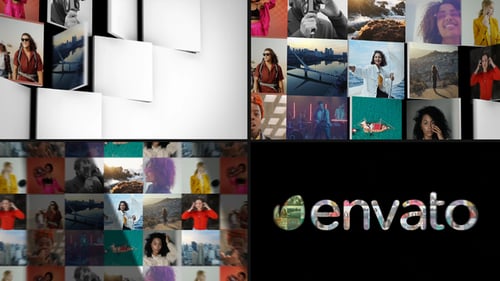 Mosaic Tiles Logo Reveal for DaVinci Resolve