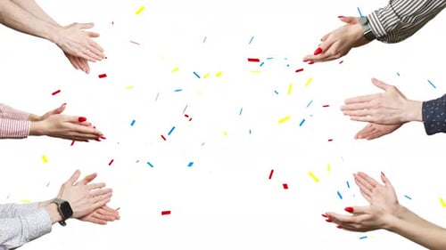 A Hands are Clapping at White Background