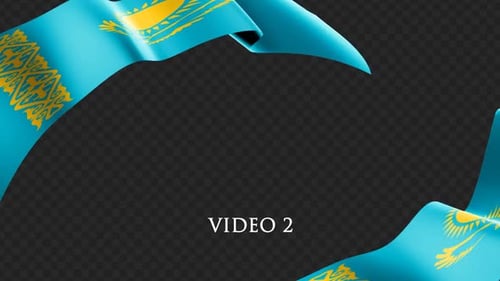 Waving Kazakhstan Flag Motion Graphics Banner
