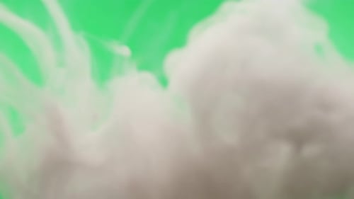 Smoke on Green Chroma Key Background