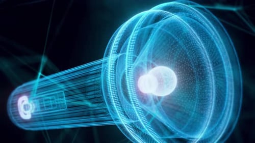 Flashlight Hologram Close Up 4k