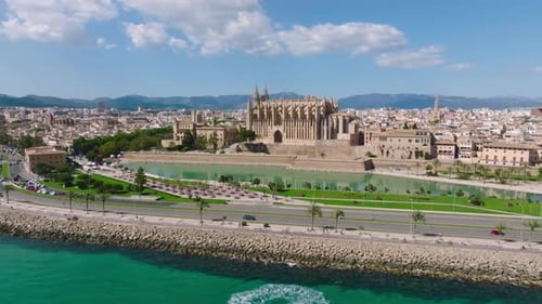 Catedral medieval gótica de Palma de Mallorca en España