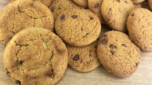 Chocolate Cookies Pile Rotating