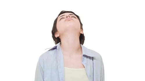 Young Woman Experiencing Sore Throat Pain and Discomfort