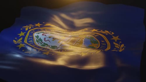 Realistic New Hampshire State Flag Waving Animation