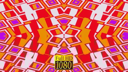 Vibrant Geometric Kaleidoscope Pattern Motion Background Loop