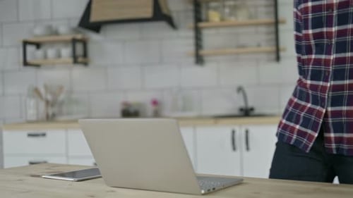 African American Woman Coming Back To Office Desk