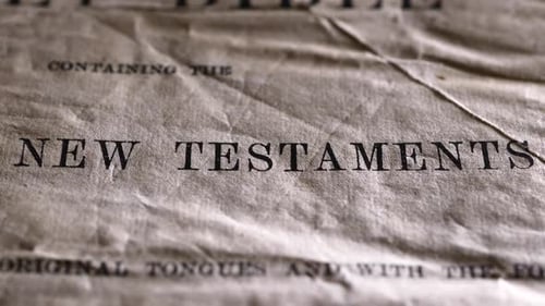 New Testament Bible Title Page Close Up