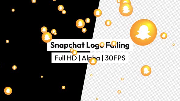 Snapchat Logo Icon Falling with Alpha, Overlays Motion Graphics ft ...
