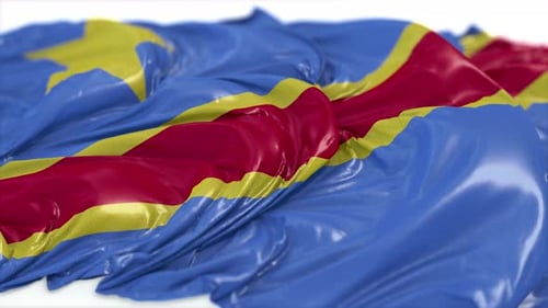 Democratic Republic of Congo Flag Realistic Waving 3D Animation