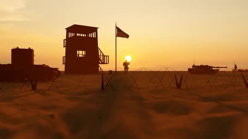 United States Military Border Area and Tanks