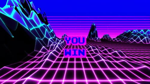 Looped Landscape Low Poly Terrain und Sie gewinnen Text
