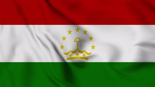 Realistic Waving Flag of Tajikistan Animation