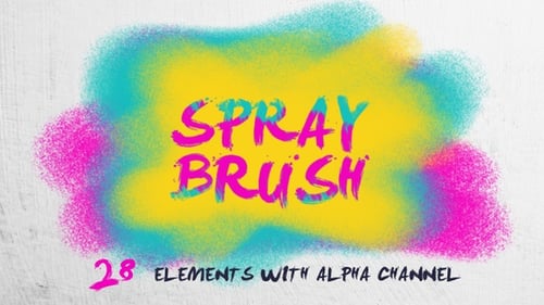 Colorful Spray Paint Brushstroke Reveal Elements