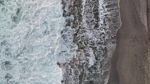 Background Textured Sea Storm aerial view 4 K