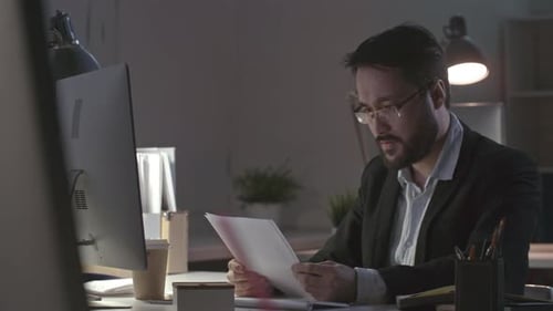 Man Nervous at Office Job