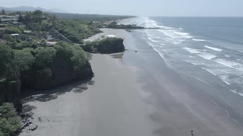 Hidden Surf Spots on Beautiful Endless Smooth Sand Beach Shoreline
