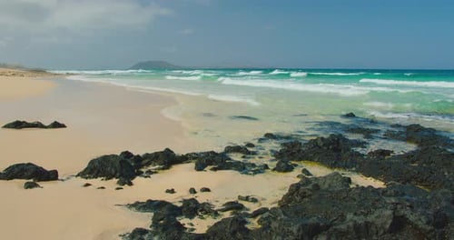 Dream Place Perfect Empty White Sand Beach Clear Transparent Turquoise Water