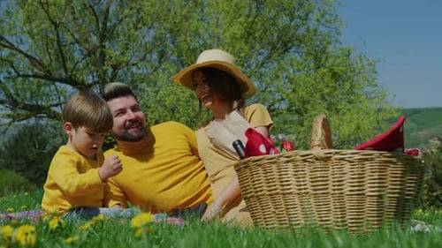 Family Togetherness Enjoying a Sunny Picnic in the Park