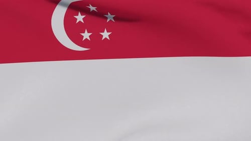 Waving Singapore National Flag Seamless Loop