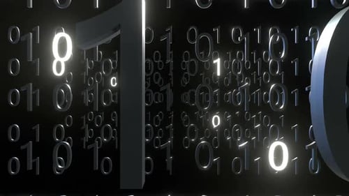 Futuristic Binary Code Data Stream Background