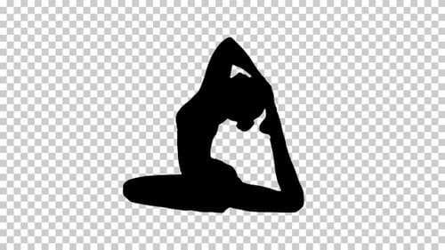 Ejercicio de yoga o pilates Silhouette, Alpha Channel