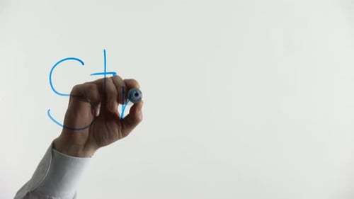 Hand Writing Strategy with Blue Marker