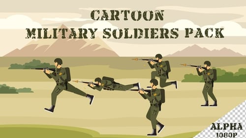 Military Solider Pack - "Walk cycle, Run Cycle, Shooting pose" - Cartoon Animations