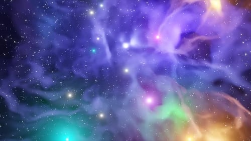Deep Space Nebula Loop Background with Glowing Star and Plasma