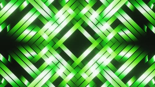 Green Romb and Lines Abstract Flashing Led Neon Vj Loop Animation