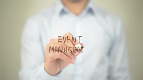 Writing Event Management on Clear Surface