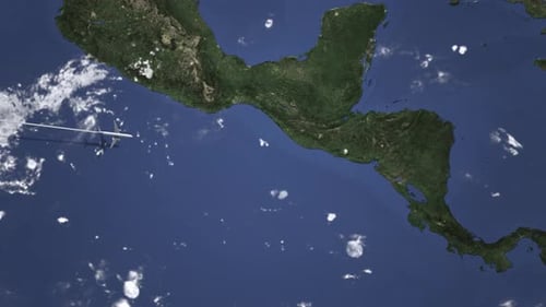 Route of a Plane Flying To San Salvador El Salvador