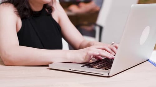 Close Up Typing on Laptop Keyboard